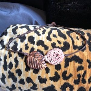 Real Chestnut Necklace With Leather Strap!